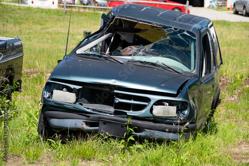 demolished car