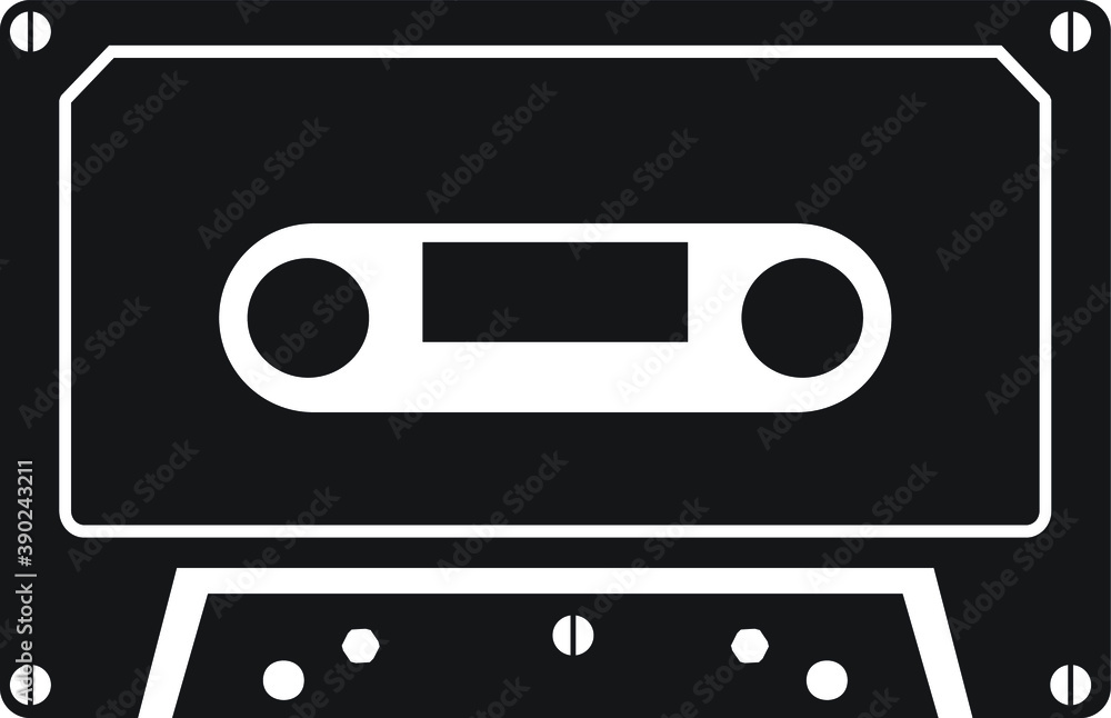 Black white style cassette. cassette icon or logo isolated sign symbol vector illustration - EPS 10 Black white style cassette. cassette icon or logo isolated sign symbol vector illustration - EPS 10