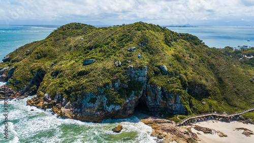 Canvastavla Ilha do Mel - Paraná. Aerial view of the Encantadas cave