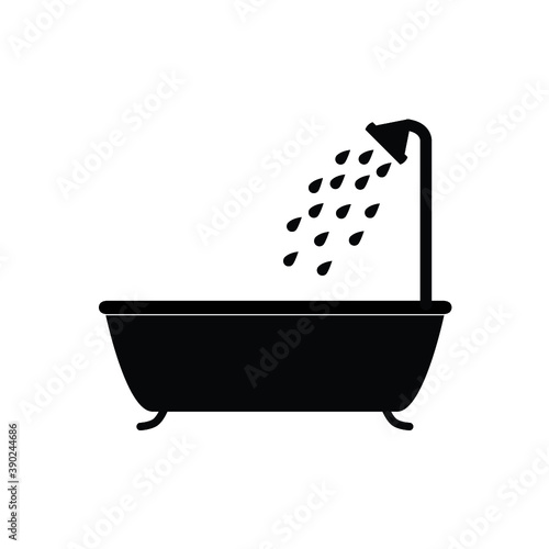 Vector icon of having a shower or a bathroom in the room