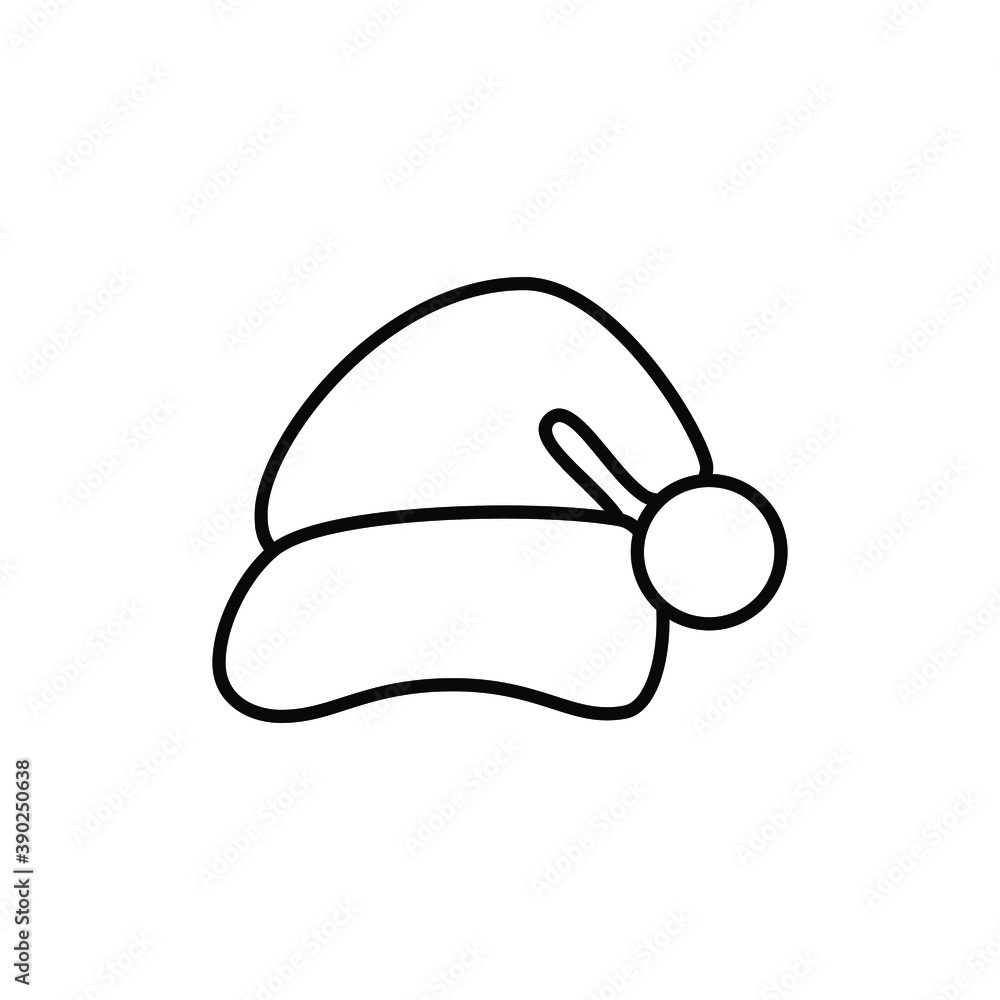 Santa hat thin line icon. Santa Claus cap vector illustration isolated on white. Eps 10 Santa hat thin line icon. Santa Claus cap vector illustration isolated on white. Eps 10
