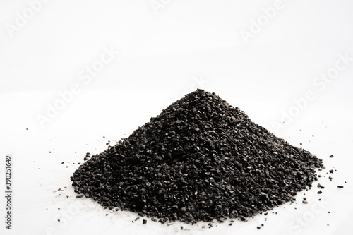 Enriched low-ash coal anthracite of fine fraction. photo