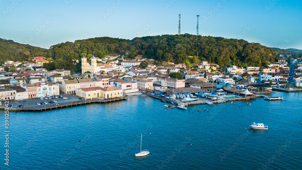 Obraz premium São Francisco do Sul - SC. Aerial view of the historic center of São Francisco do Sul, in Santa Catarina