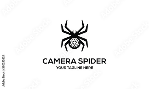 Camera And Spider Vector Logo Design Template