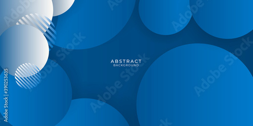 Abstract blue background with circles and geometric mephis styles