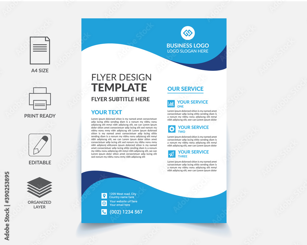 Business flyer design template vector and editable