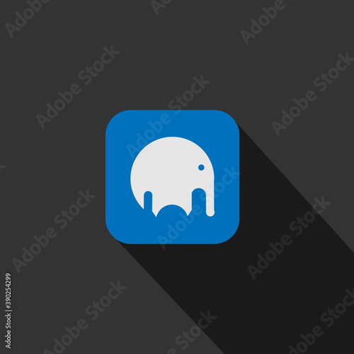 logo design template, with a unique blue and white elephant icon