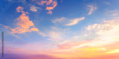 Fototapeta Naklejka Na Ścianę i Meble -  World environment day concept: Sky and clouds autumn sunset background	
