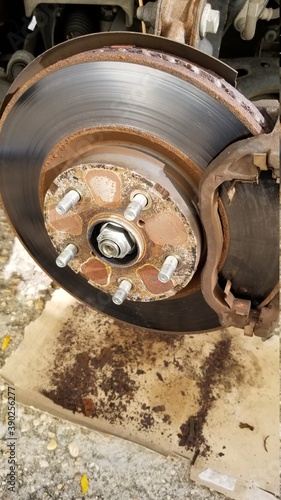 close up of wheel rotor