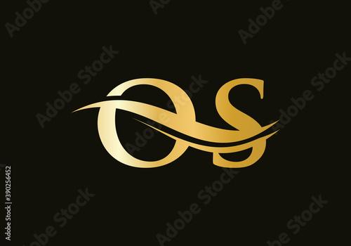 OS logo design. Creative and Minimalist Letter OS Logo Design with water wave concept.