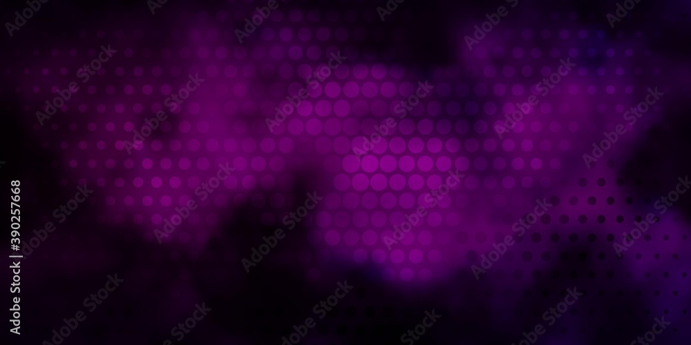 Dark Pink vector background with bubbles.