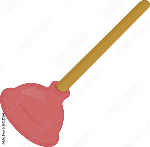 Vector emoticon illustration of a plunger