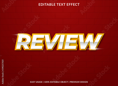 review text effect template design with bold font style and 3d concept use for brand and business logo