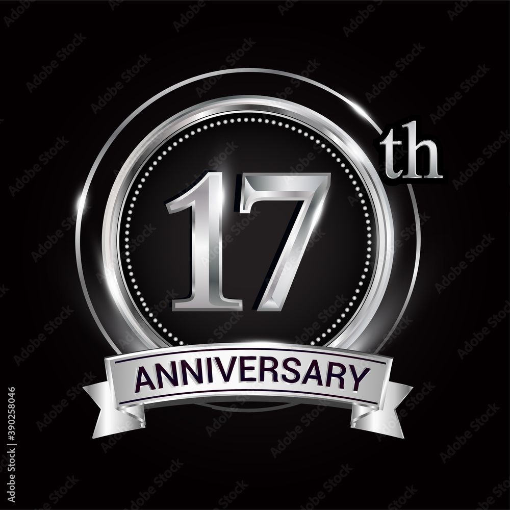 17th silver anniversary logo with ribbon and ring 17th silver anniversary logo with ribbon and ring