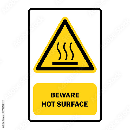 Signs signs, be careful with hot surfaces Vector illustration