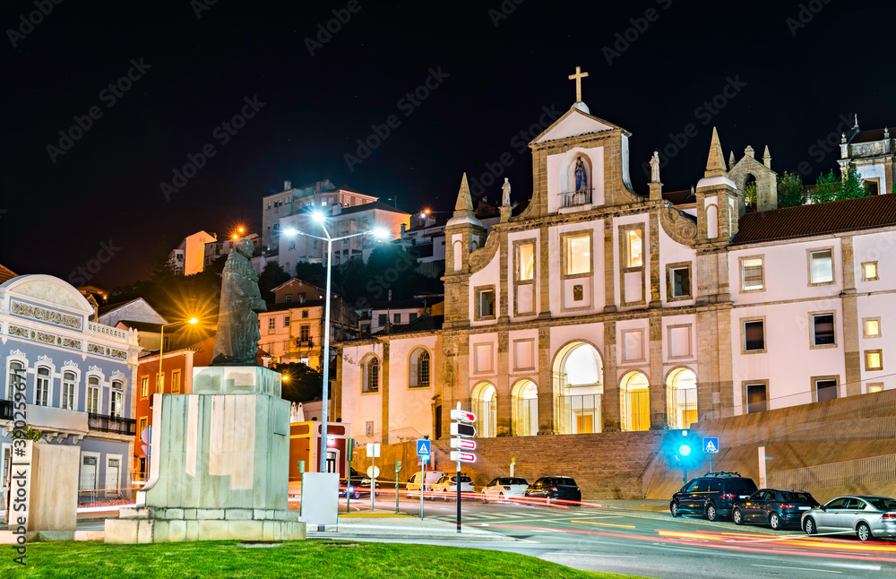 San Francisco Convent in Coimbra, Portugal at night