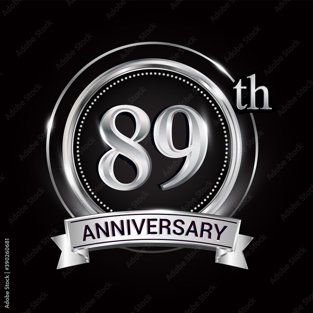 89th silver anniversary logo with ribbon and ring 89th silver anniversary logo with ribbon and ring