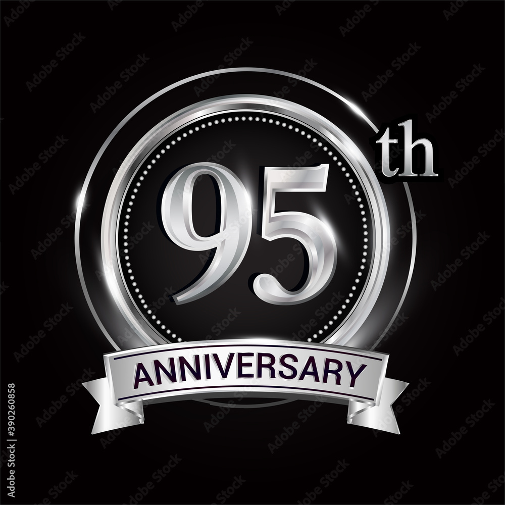 95th silver anniversary logo with ribbon and ring 95th silver anniversary logo with ribbon and ring