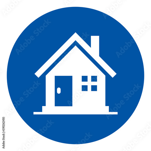 Stay Home Symbol, Vector  Illustration, Isolated On White Background Label. EPS10