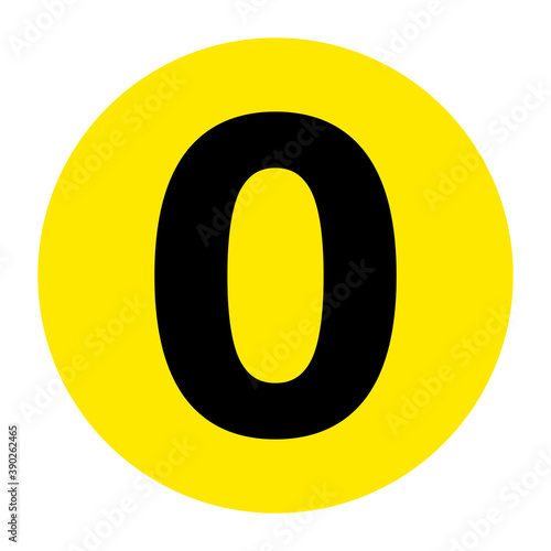 Number 0 Floor Marker Symbol, Vector Illustration, Isolate On White Background Label. EPS10