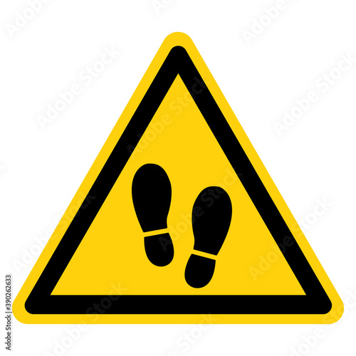 Warning Stand Here Symbol Sign ,Vector Illustration, Isolated On White Background Label. EPS10