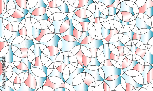 Canvas Print Background image with circles in blue, pink and white colors.