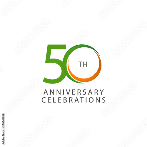50 Th Anniversary Celebration Retro Vector Template Design Illustration