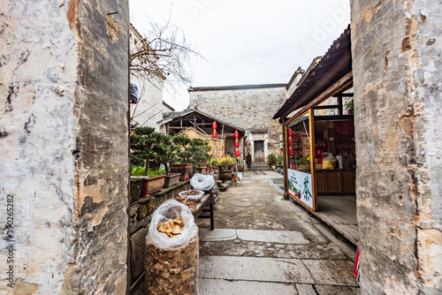 Winter scenery of moon marsh in Hongcun Village, Yi County, Anhui, China photo