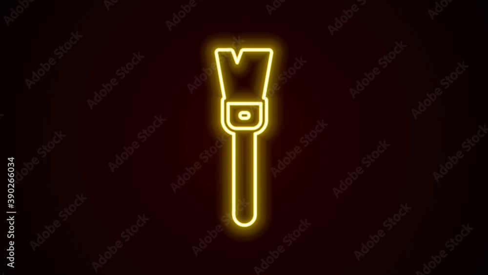 Glowing neon line Paint brush icon isolated on black background. For the artist or for archaeologists and cleaning during excavations. 4K Video motion graphic animation Glowing neon line Paint brush icon isolated on black background. For the artist or for archaeologists and cleaning during excavations. 4K Video motion graphic animation