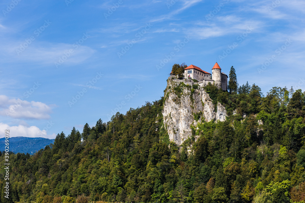 The famous and beautiful Bled Castle in Slovenia