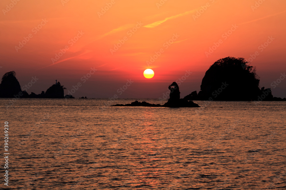 大田子海岸の夕日
