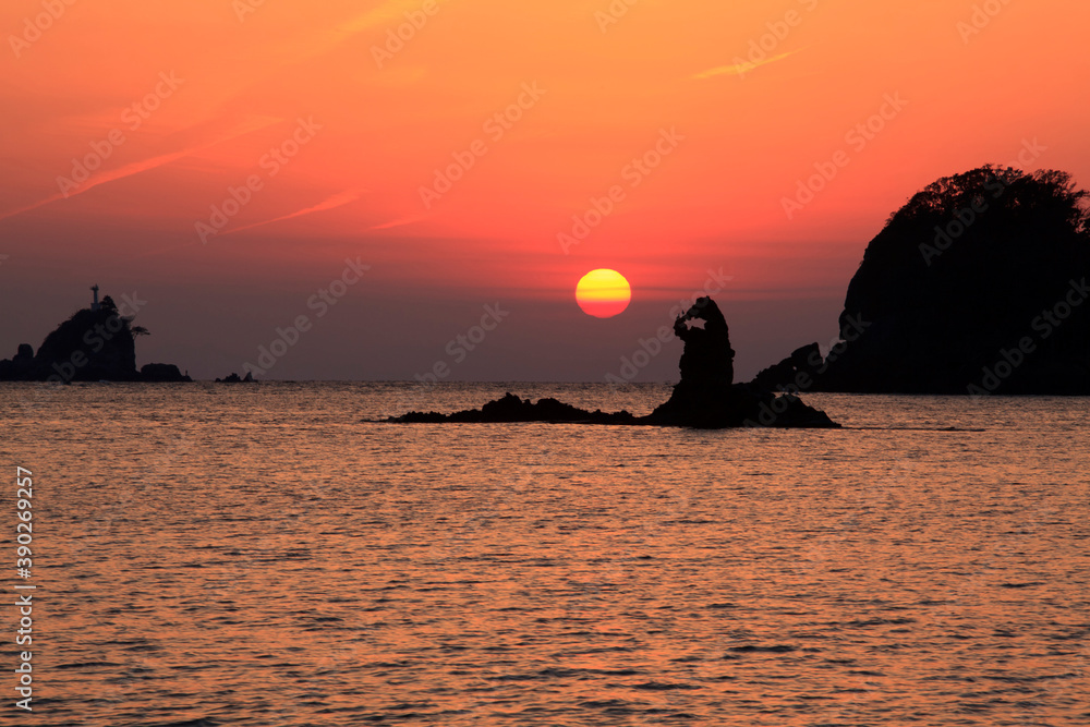 大田子海岸の夕日