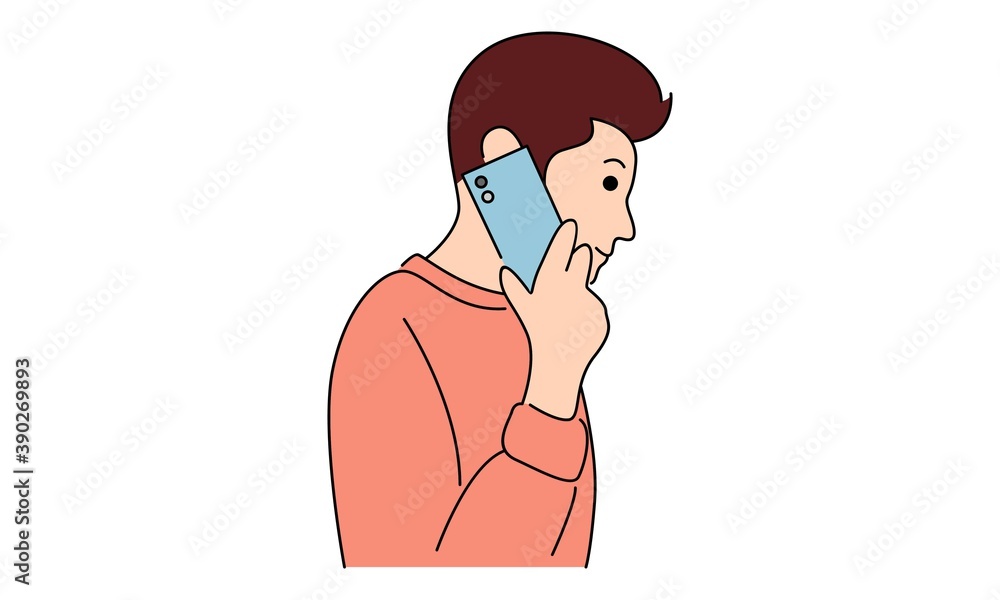 Fototapeta premium Businessman using mobile phone to talk, talking on phone