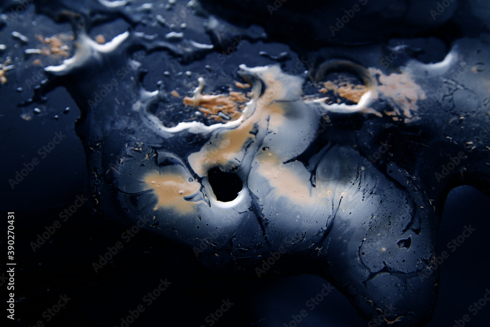 Macro of chemical react with cosmetic product