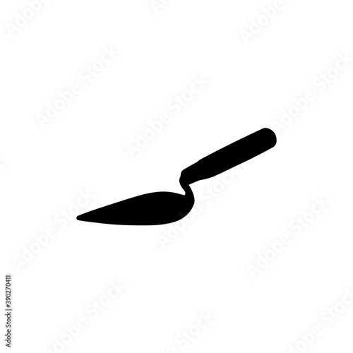 Trowel icon on white background. Silhouette vector design. 