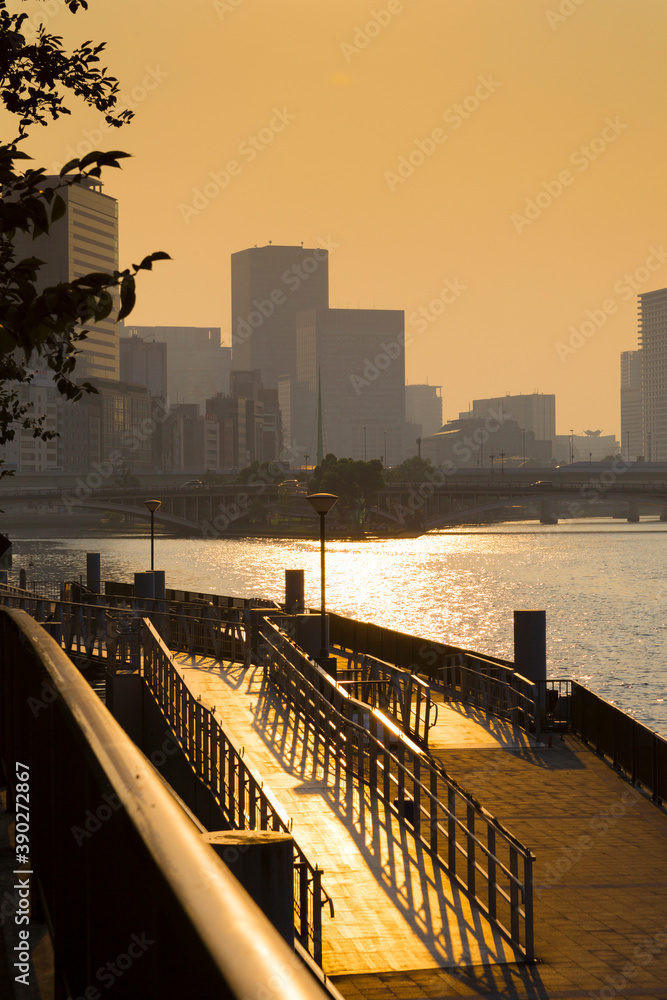 Obraz premium 八軒家浜夕景