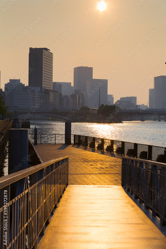 Obraz premium 八軒家浜夕景