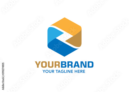 square color connection logo vector, Square group, network integrate, technology interaction concept