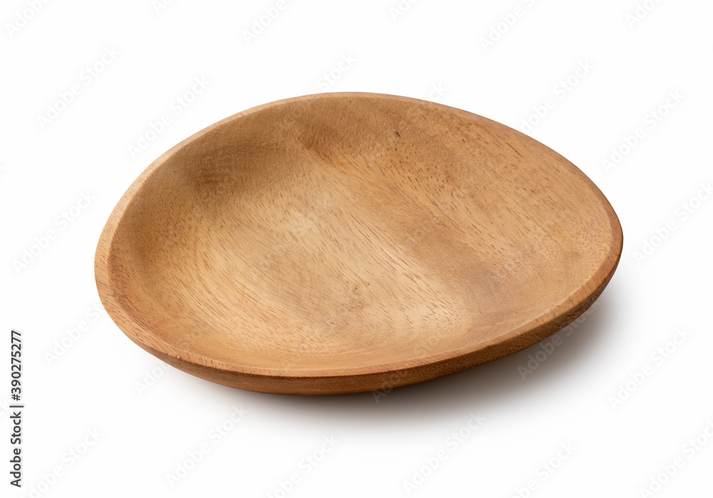 Wooden plates on a white background Wooden plates on a white background