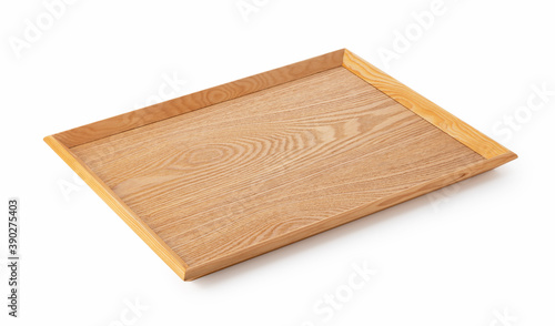 Bild auf Leinwand Wooden tray on a white background