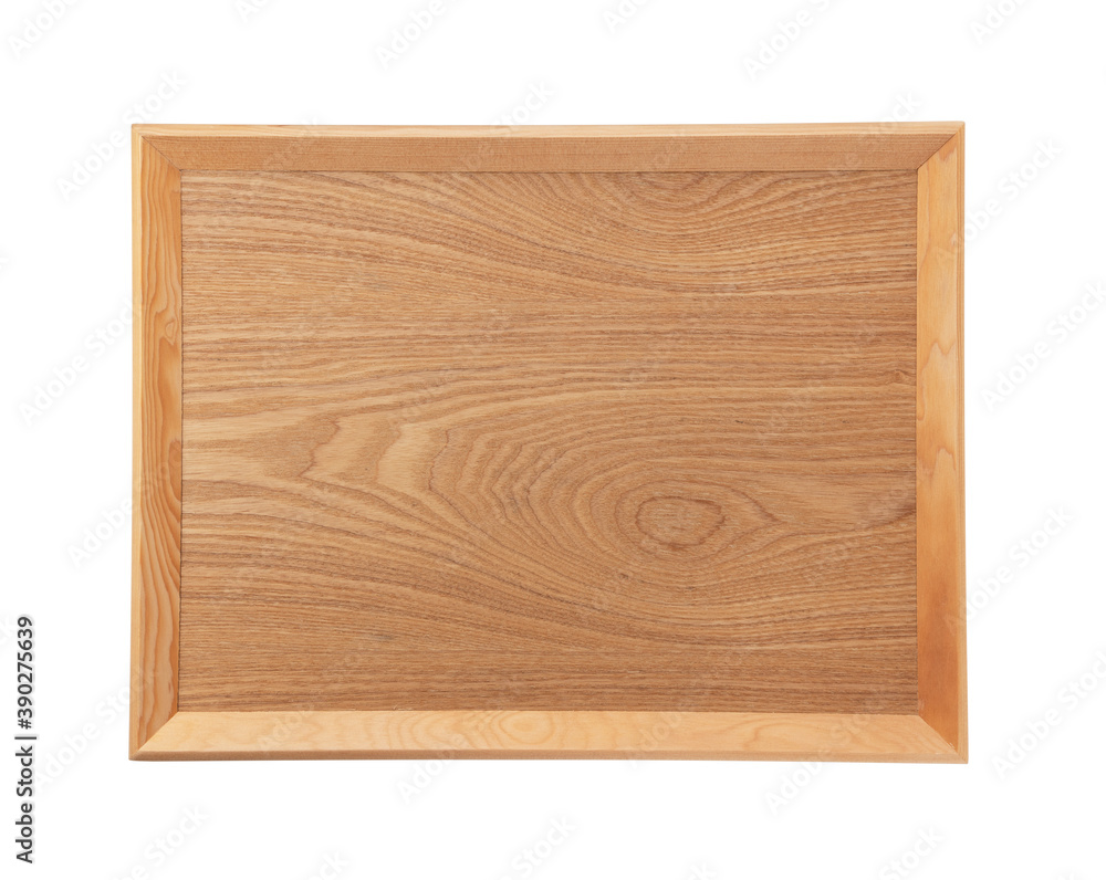 Wooden tray on a white background