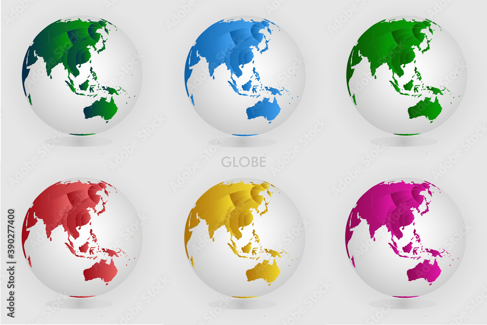 set design earth globe Vector map set design earth globe Vector map