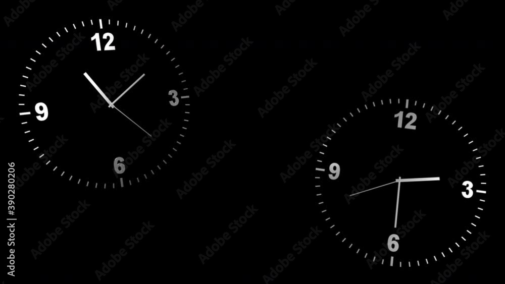 4k Animation of clock arrows walking fast clockwise. Alpha channel included. Time passing concept. 4k Animation of clock arrows walking fast clockwise. Alpha channel included. Time passing concept.