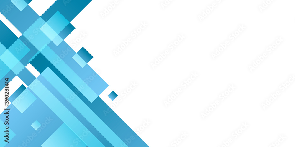 Fototapeta premium Blue white abstract geometric presentation background with rectangle and square shapes