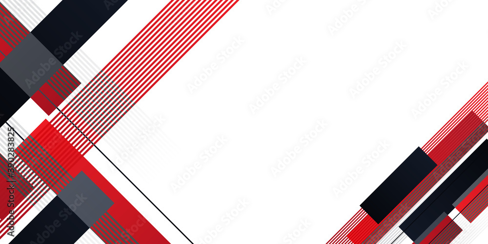 Black white red abstract geometric presentation background Stock Vector