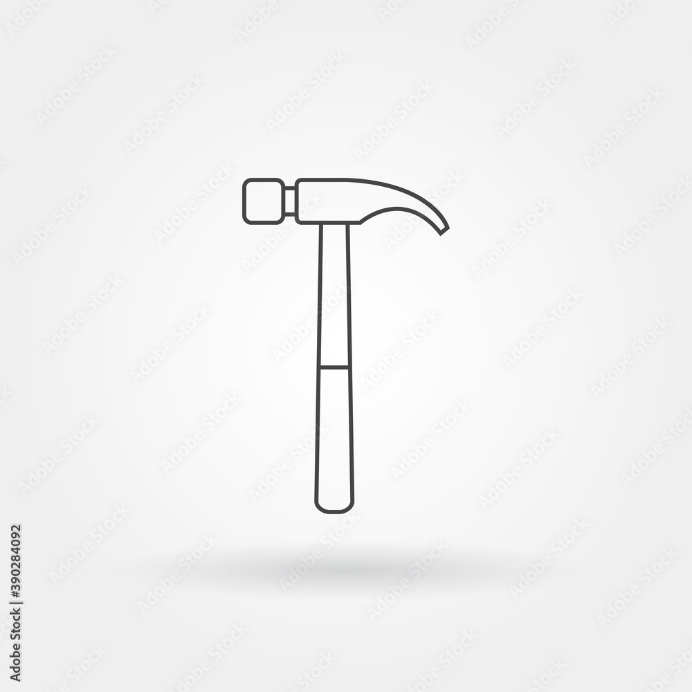 hammer single isolated icon with modern line or outline style n hammer single isolated icon with modern line or outline style n