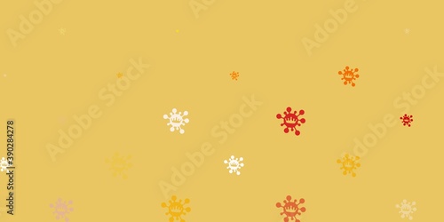 Light brown vector backdrop with virus symbols.