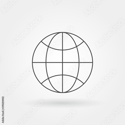 globe single isolated icon with modern line or outline style