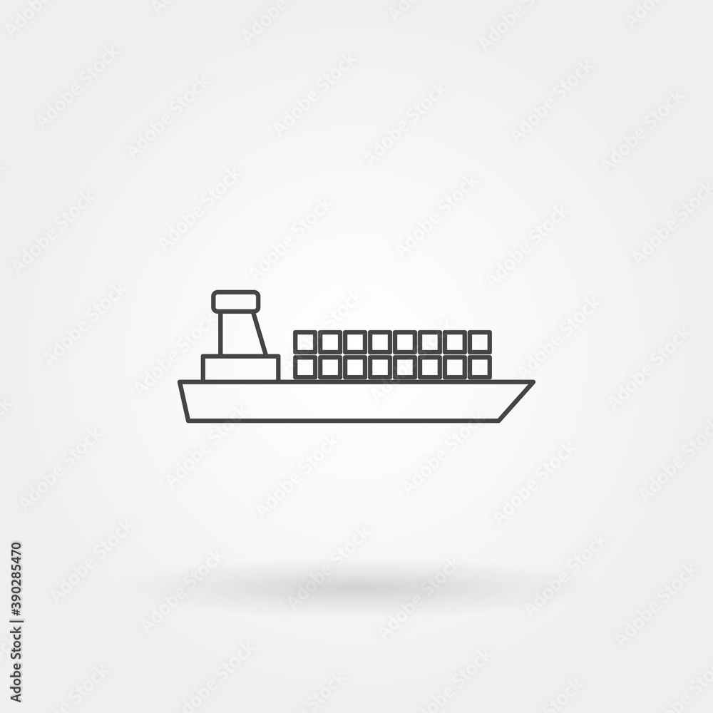 ship cargo single isolated icon with modern line or outline style ship cargo single isolated icon with modern line or outline style