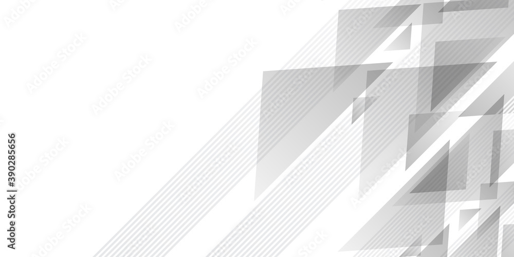 Fototapeta premium Black white and grey abstract triangle presentaion background with stripes and copy space